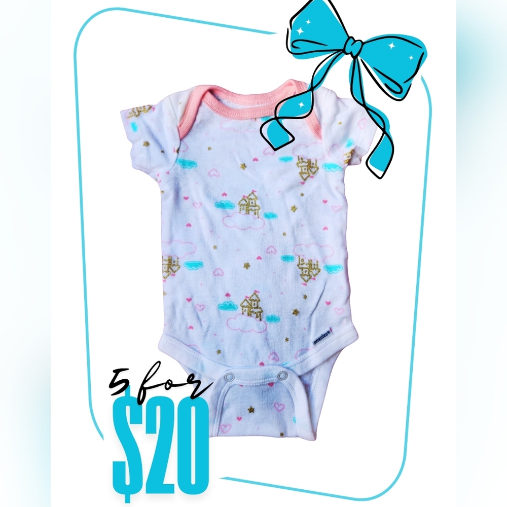 Gerber Pink and White Baby Onesie